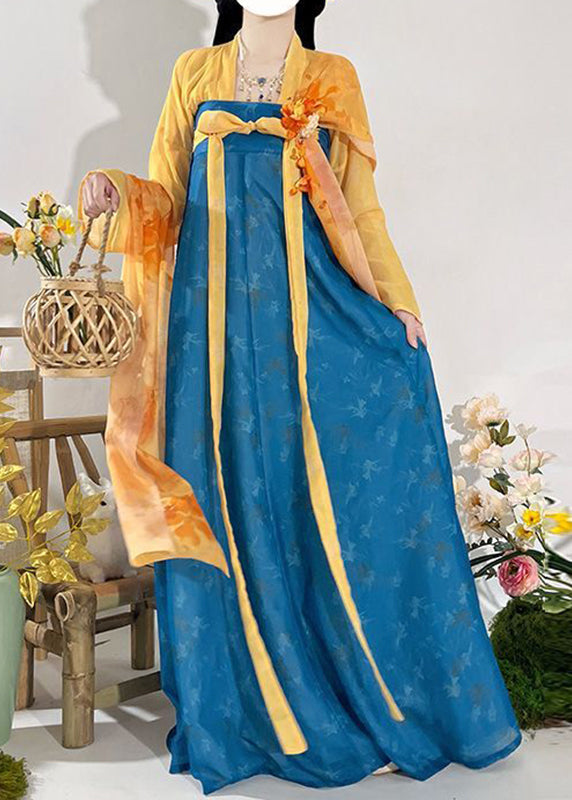 Red Top Piece Fall Two Maxi Style Chinese Skirts Set And Print