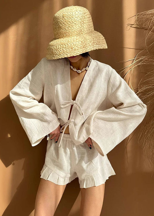 Piece Classy 2 Up Oversized Lace Outfit Beige Summer