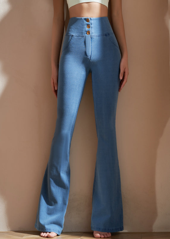 Classy Blue High Waist Denim Capri Dri Fit Leggings YF031