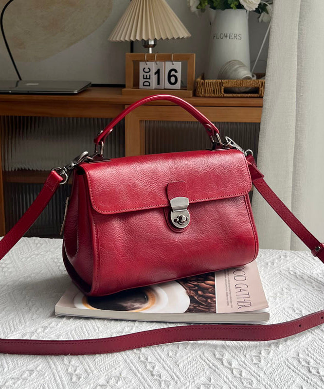 Classy Bag Durable Solid Versatile Messenger Orange Leather