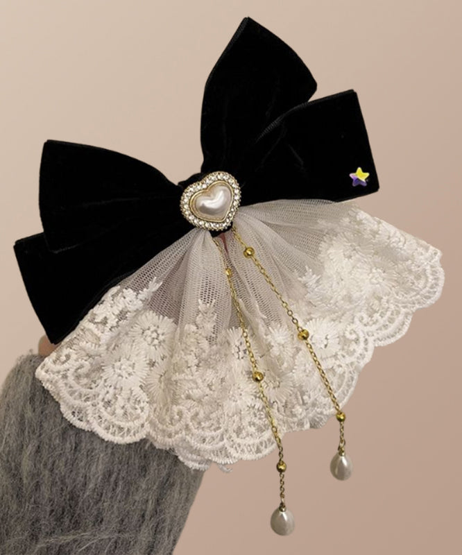 Hairpin Love Red Crystal Tassel Bow Alloy Classy