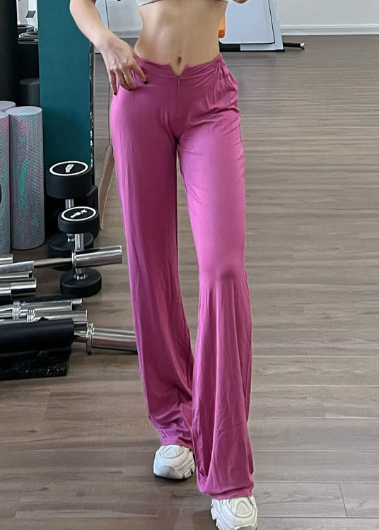 Summer Rose Cotton Elastic Straight Classy Waist Pants