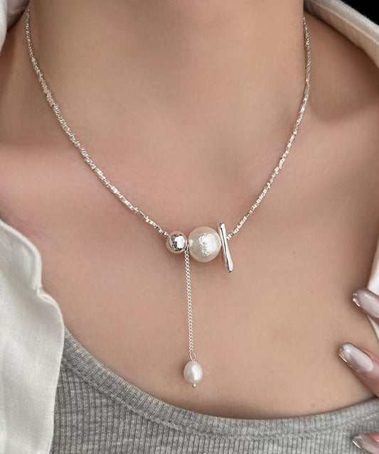 Sterling Necklace Silk Pearl Classy Silver Pendant Broken