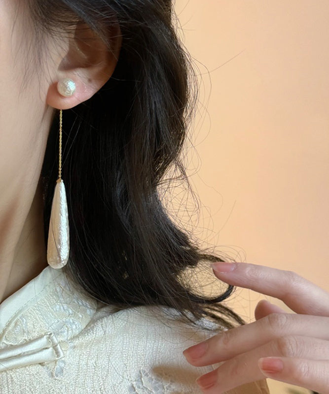 Earrings Tassel Classy White Drop Alloy Pearl Water