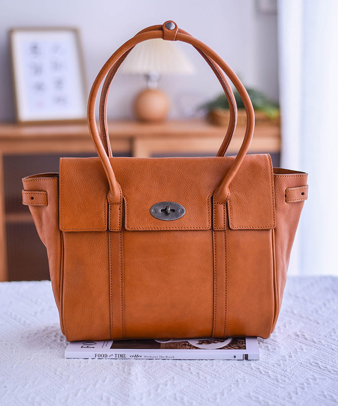 Shoulder Leather Bags Classy Durable Solid Yellow