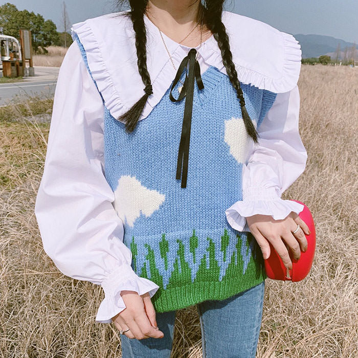 Gilet en tricot Cloud Sky Grassland