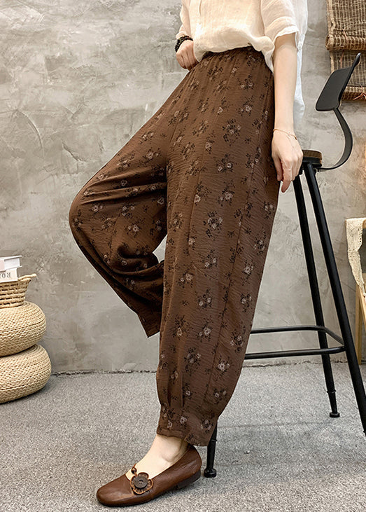 Pantalon d'été ample en coton avec poches à café, taille haute, SS001