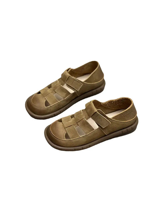 Comfortable Leather Retro Flat Sandals Ada Fashion