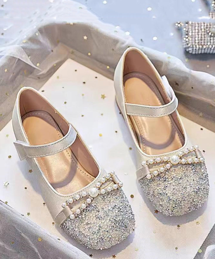 Shoes Strap Feet Comfy Zircon Apricot Flat Girls Buckle