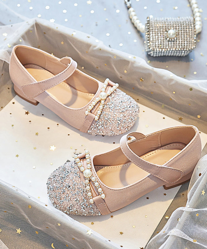 Shoes Strap Feet Comfy Zircon Apricot Flat Girls Buckle