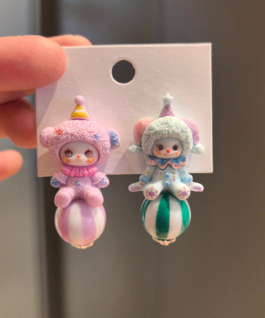 Stud Cartoon Cute Alloy Asymmetrical Earrings Doll