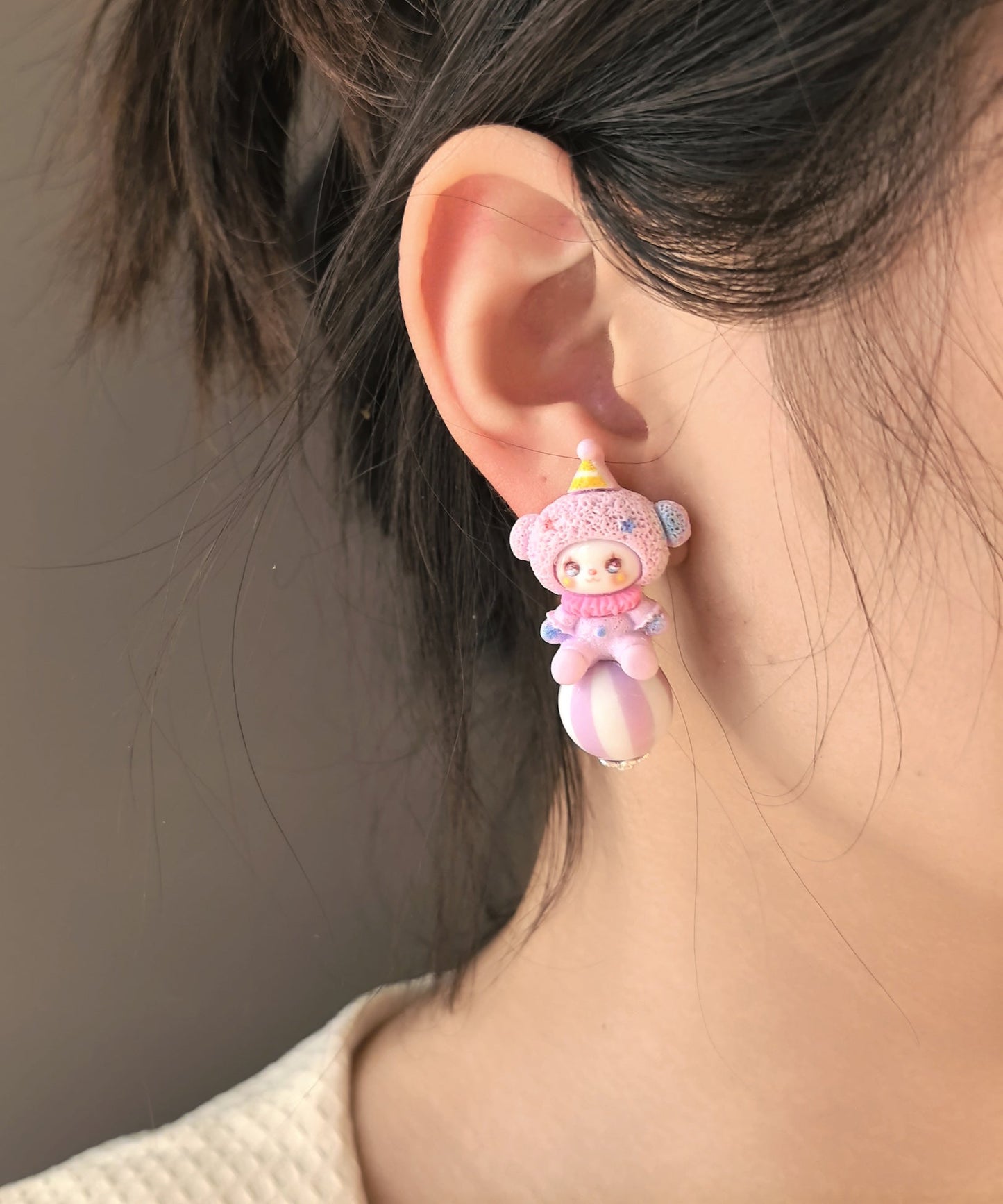 Stud Cartoon Cute Alloy Asymmetrical Earrings Doll
