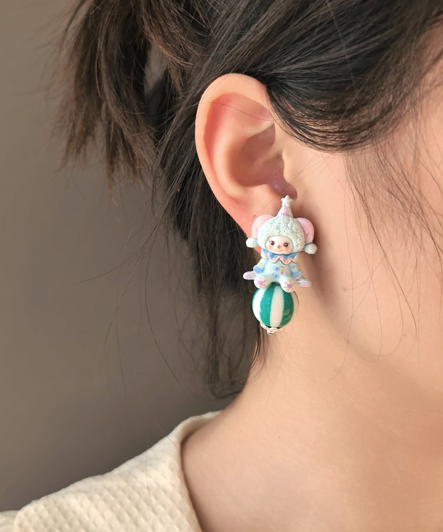 Stud Cartoon Cute Alloy Asymmetrical Earrings Doll