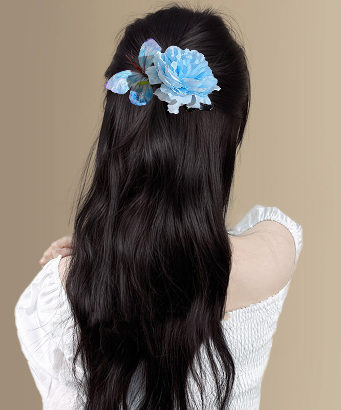 Floral Butterfly Cloth Pink Hairpin Cute