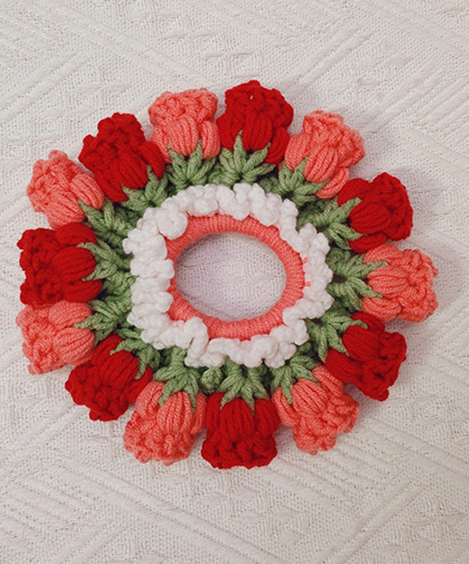 Cute Pink Knitted Cotton Thread Lily Of The Valley Hair Band YD045