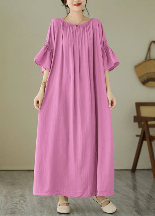 Cute Pink Tie Waist Vacation Maxi Dresses Summer GH1067