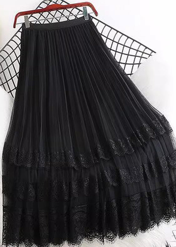 Lace Cute A Tulle Summer Patchwork Pink Line Skirt