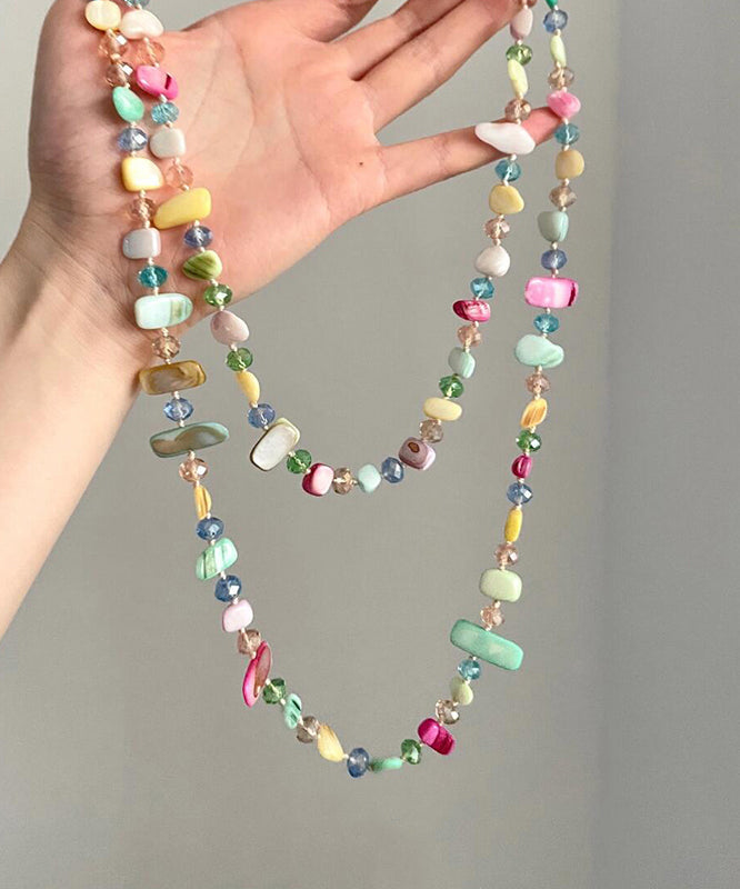 Bead Double-Layer Alloy Rainbow Asymmetrical Gratuated Cute Shell