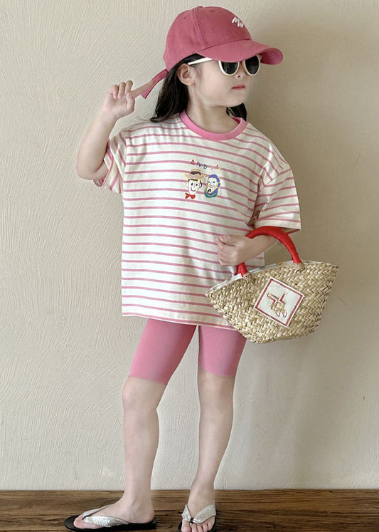 Cute Striped Kids T Shirt And Shorts Two Piece Set Summer YU1068