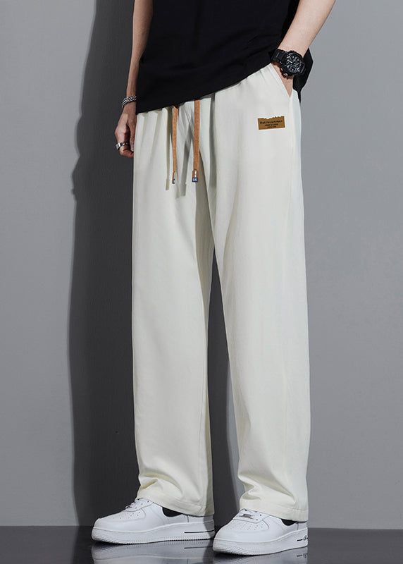 Cute Cotton Trousers Oversized Pants White Spring Mens