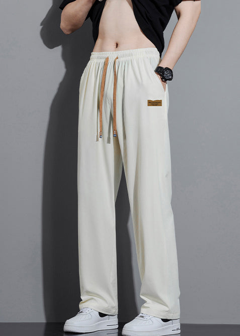 Cute Cotton Trousers Oversized Pants White Spring Mens