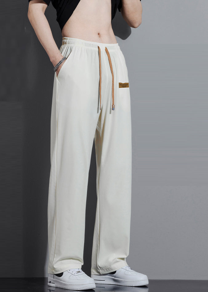 Cute Cotton Trousers Oversized Pants White Spring Mens