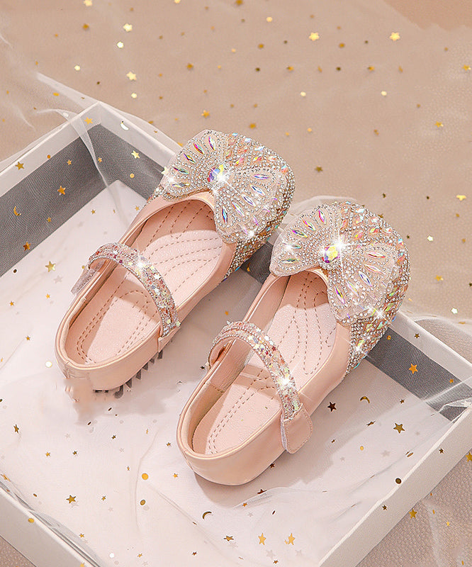 Shoes Beige Strap Zircon Buckle Flat DIY Kids