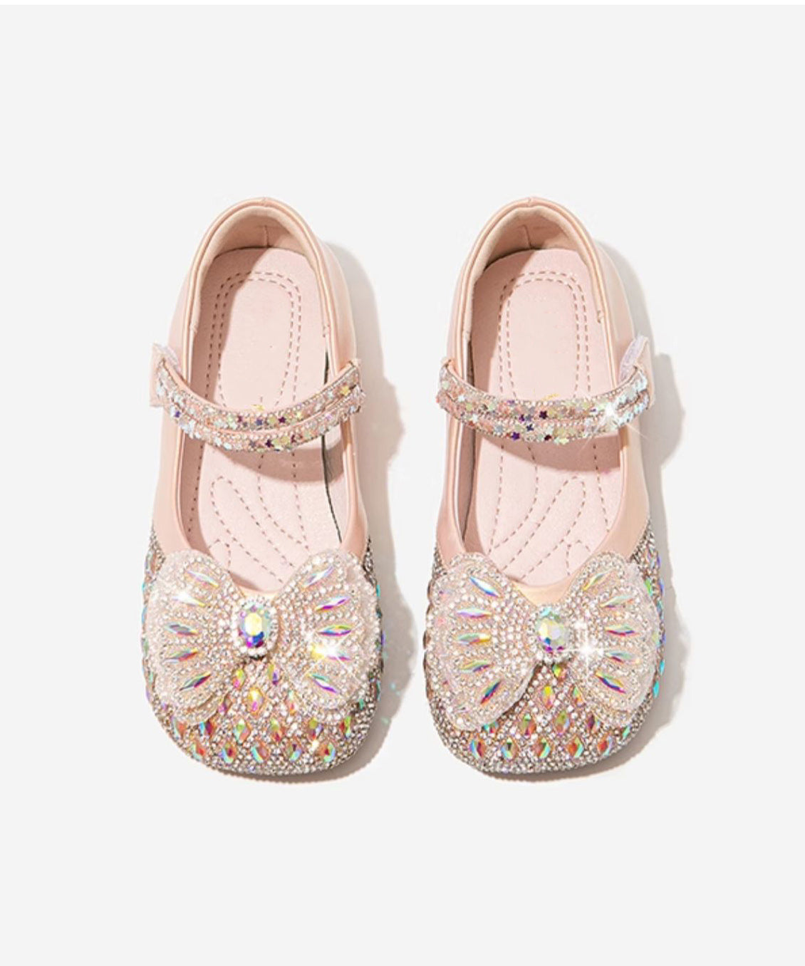Shoes Beige Strap Zircon Buckle Flat DIY Kids
