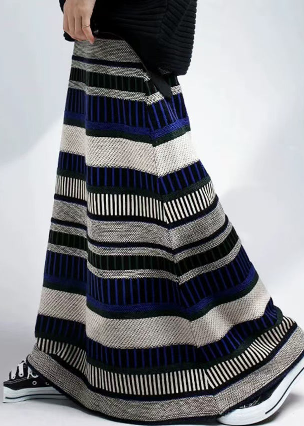 A DIY Skirts Fall Colorblock Line Striped Knit