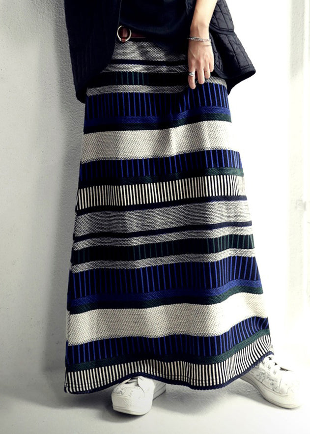A DIY Skirts Fall Colorblock Line Striped Knit