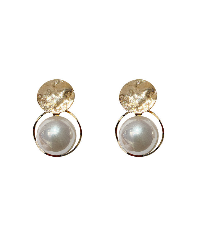 DIY Gold Sterling Silver Alloy Pearl Stud Earrings KX1022