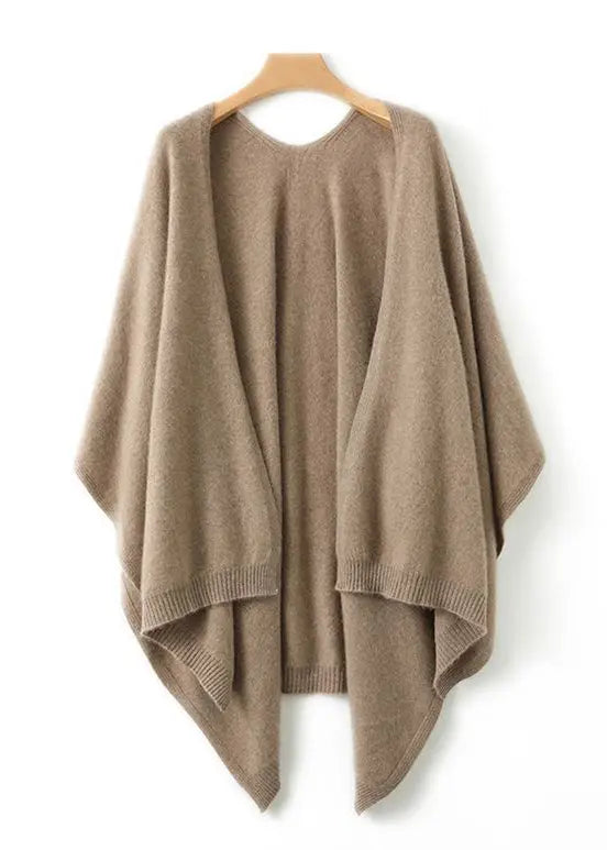 DIY Khaki Oversized Knit Shawl Cardigans Spring Ada Fashion