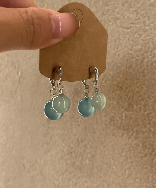 Light Earrings Ball Blue Sterling DIY Drop Silver
