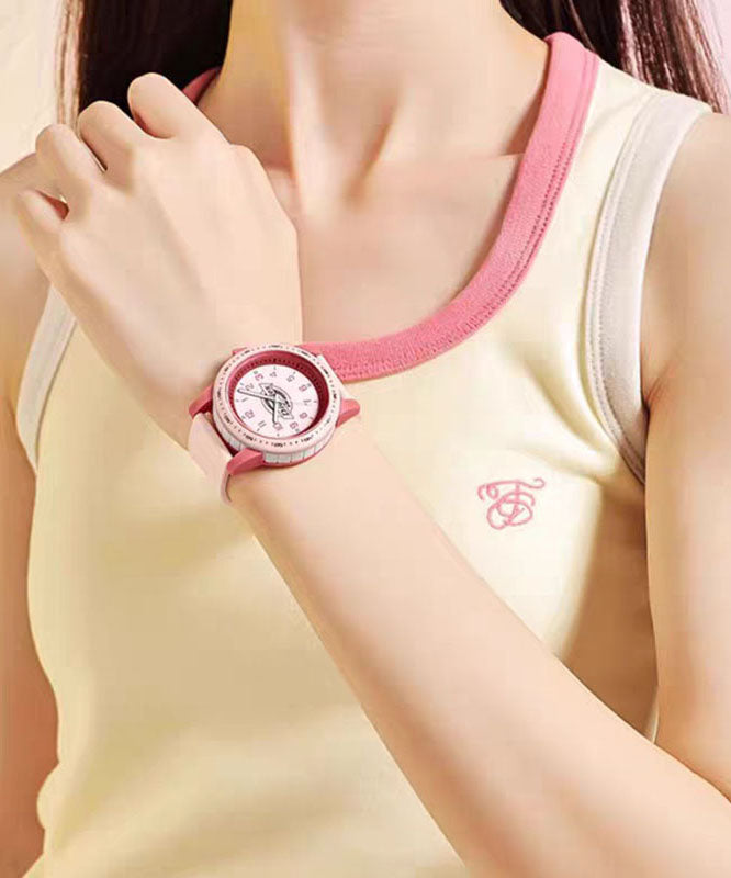 Pink Watches Rubber DIY Silicone Quartz Movement