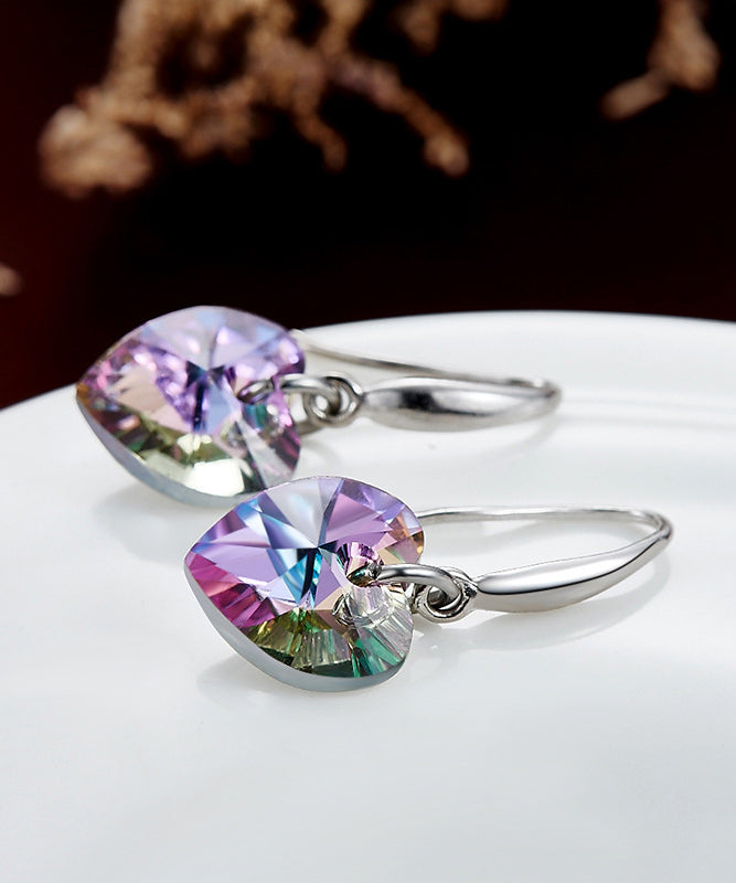 DIY Purple Love Crystal Drop Earrings KX1077