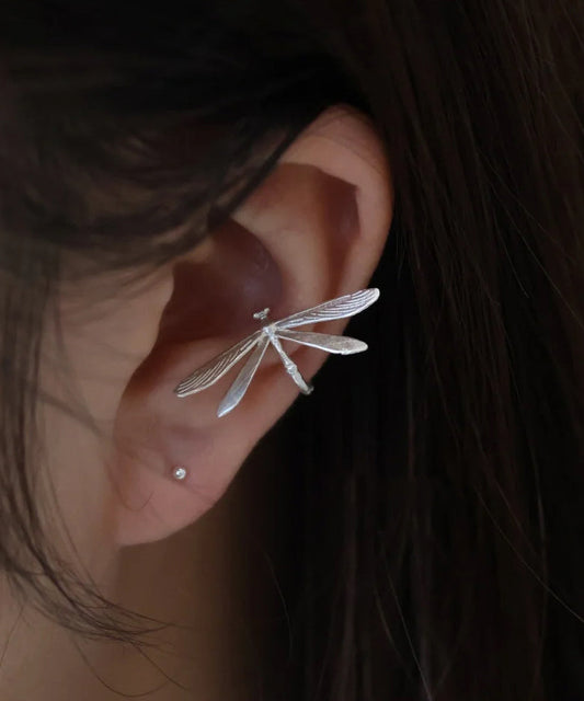 Silver Dragonfly Sterling Stud Silk Earrings DIY