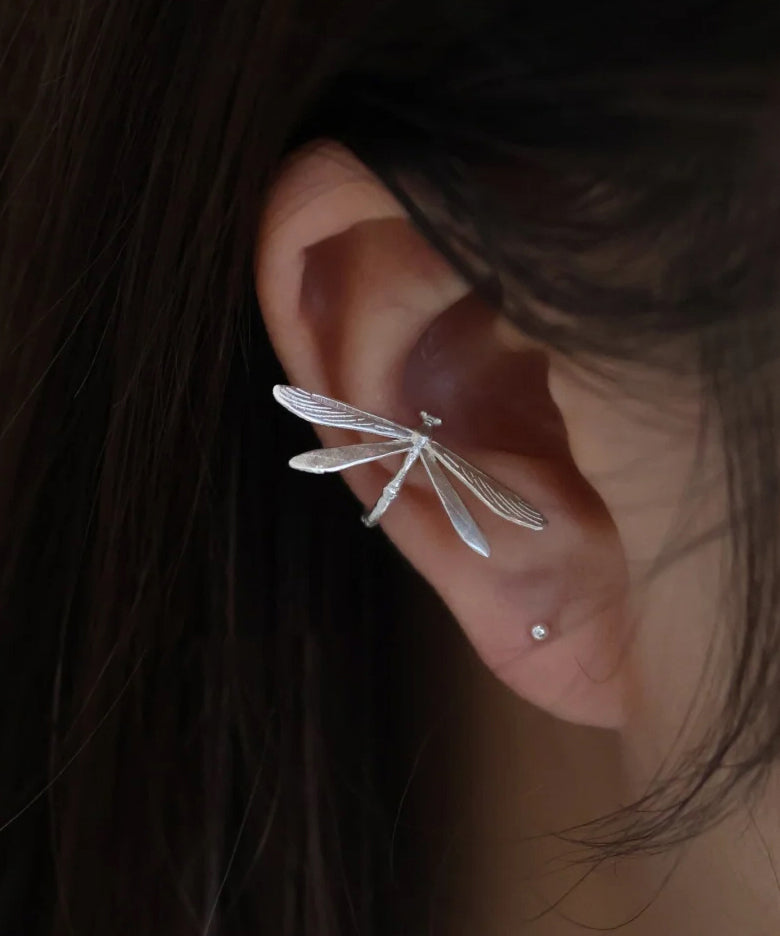 Silver Dragonfly Sterling Stud Silk Earrings DIY