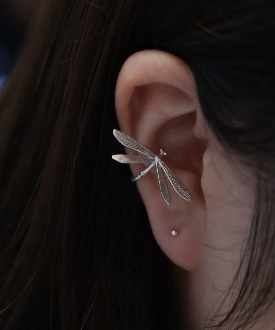 Silver Dragonfly Sterling Stud Silk Earrings DIY