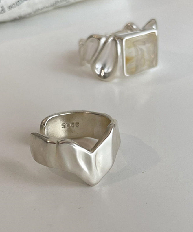 DIY Rings Two-Piece Wrinkled Set Silk Sugar Sterling Silver