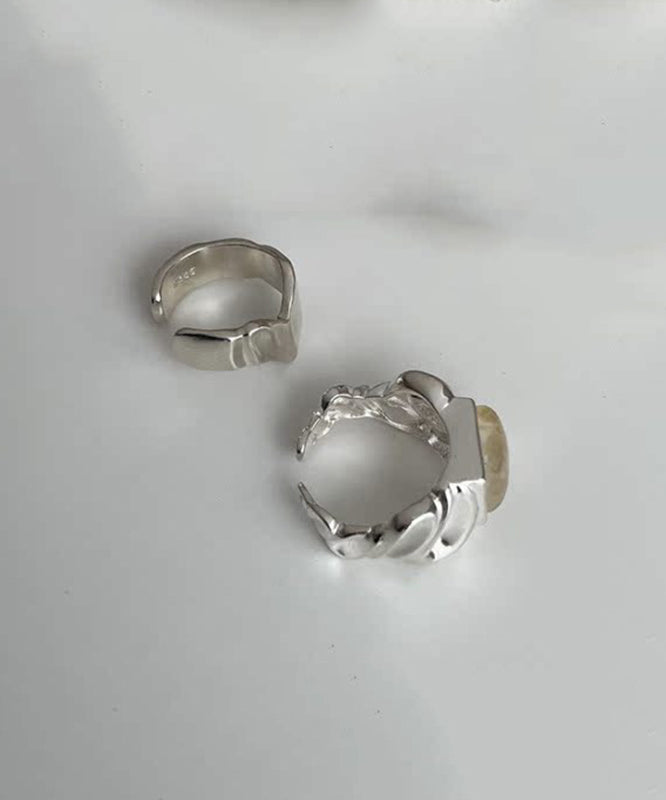 DIY Rings Two-Piece Wrinkled Set Silk Sugar Sterling Silver