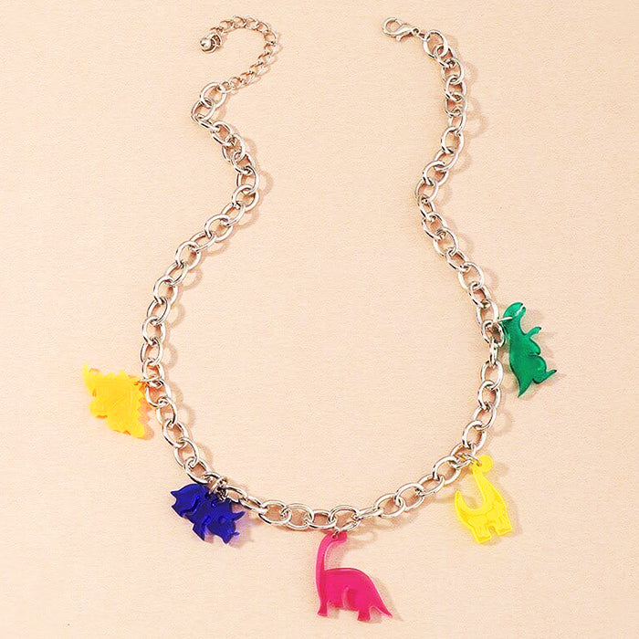 Color Dino Chain Necklace