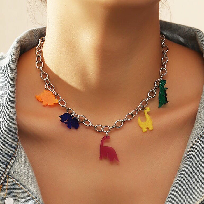 Color Dino Chain Necklace