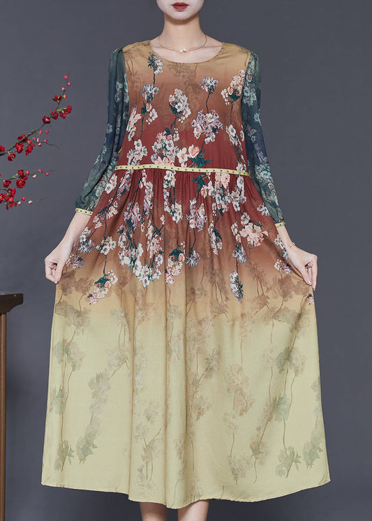 Diy Gradient Color Oversized Print Silk Dress Bracelet Sleeve SD1072