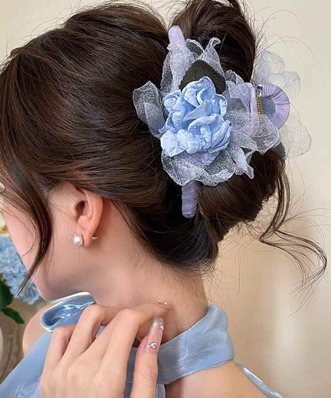 Elegant Champagne Metal Tulle Rose Hairpin RA032