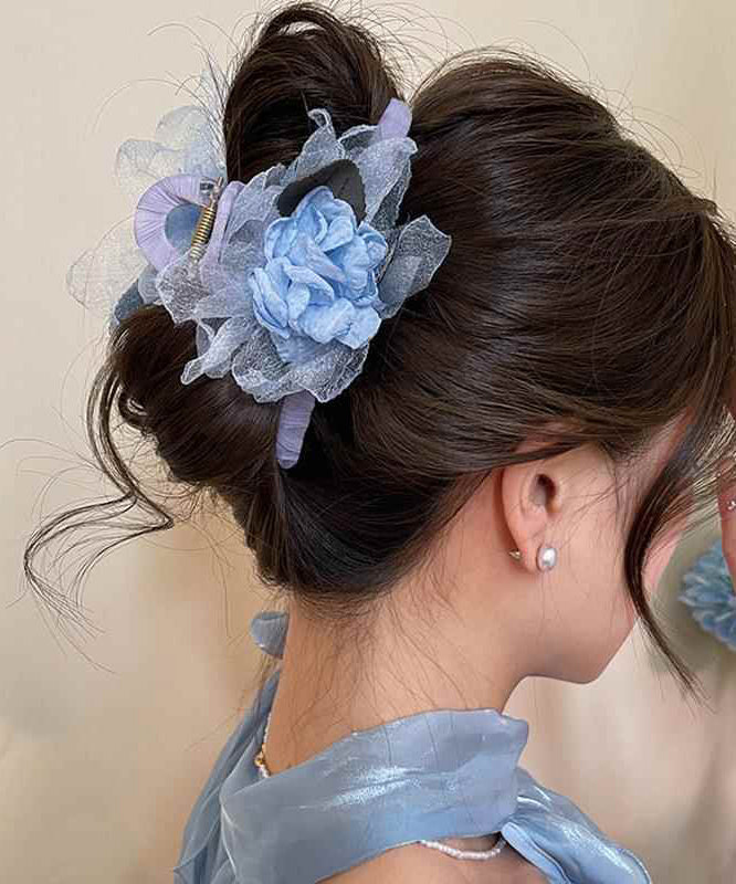 Elegant Champagne Metal Tulle Rose Hairpin RA032