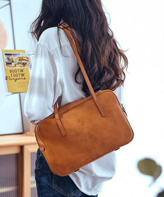 Orange Elegant Bags Shoulder Square Leather Durable