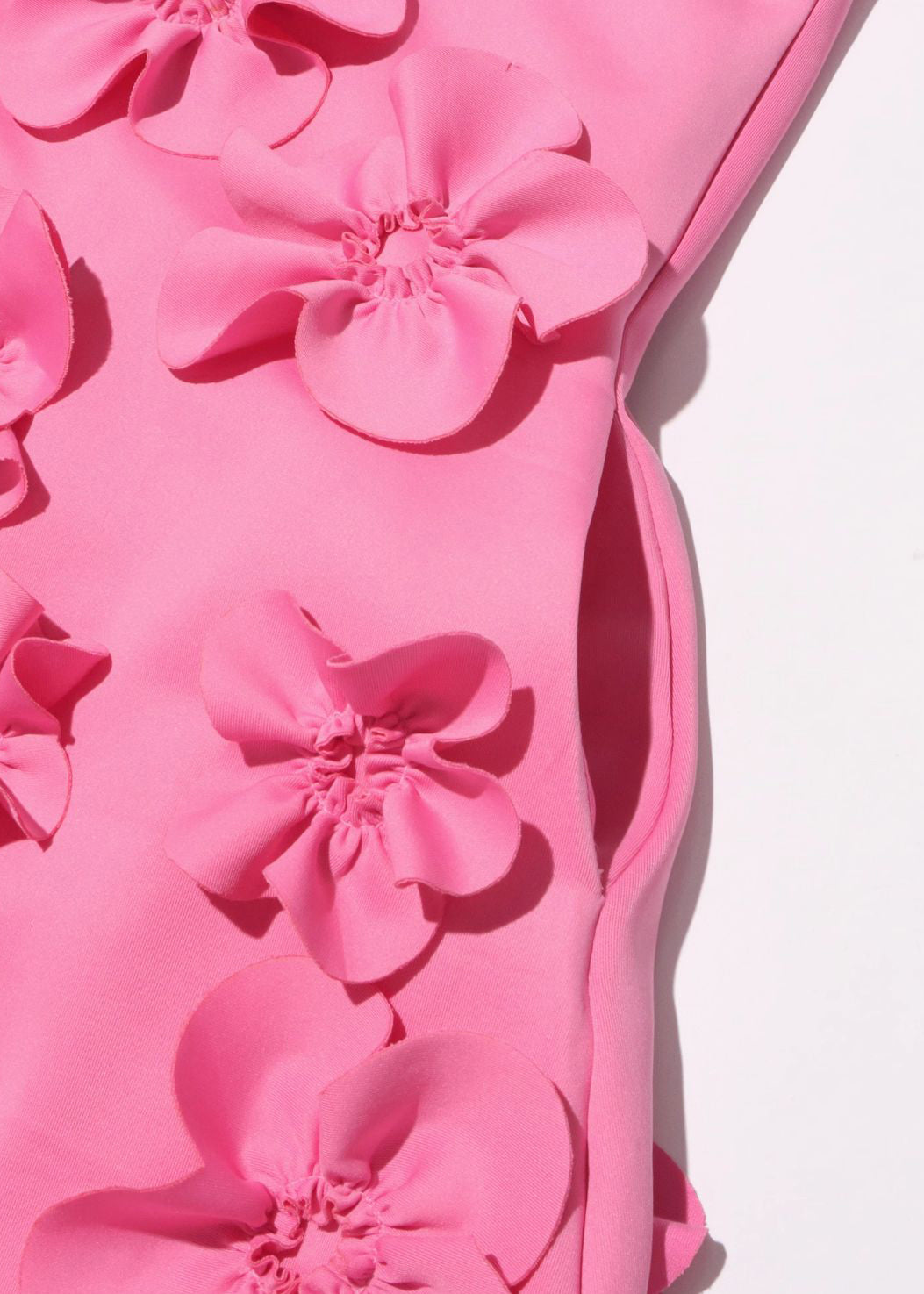 Lace Pink Cotton Up Long Dress Floral Sleeveless Pockets Elegant