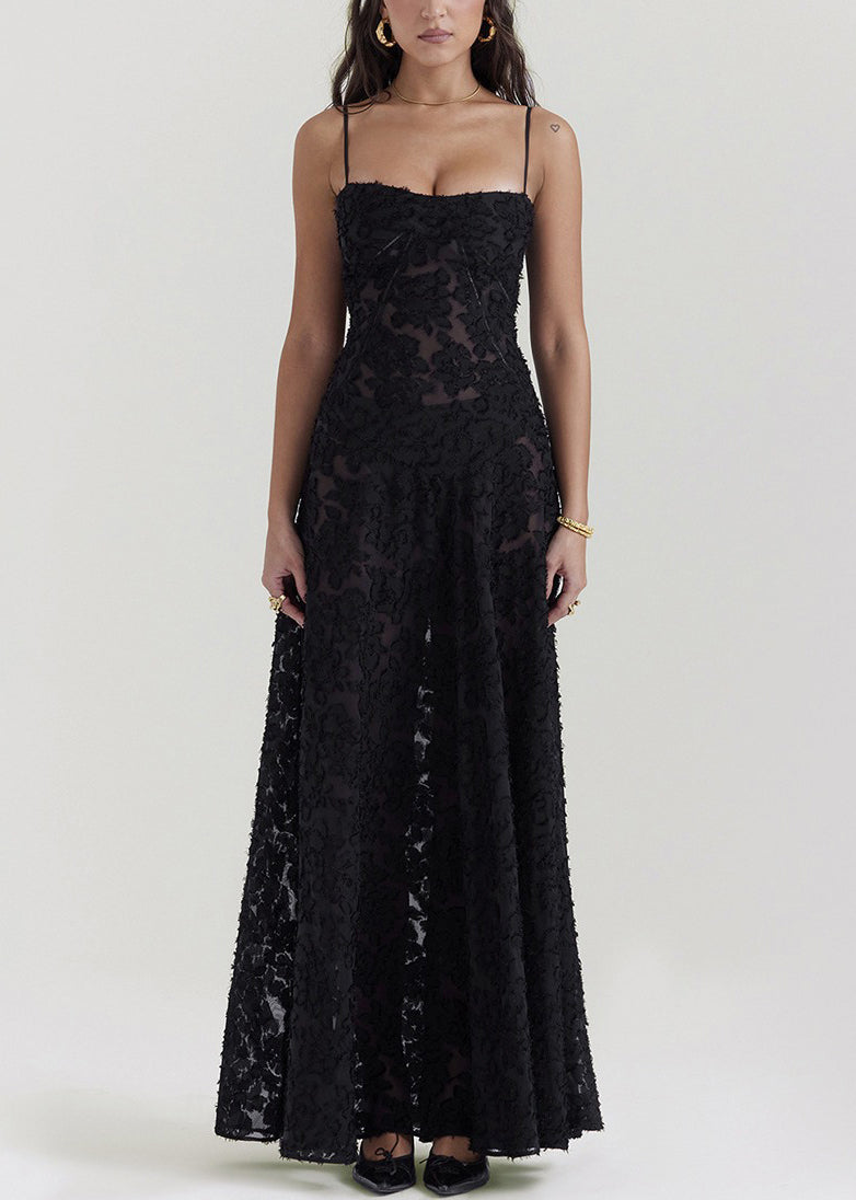 Spaghetti Up Strap Lace Pink Elegant Sleeveless Dress