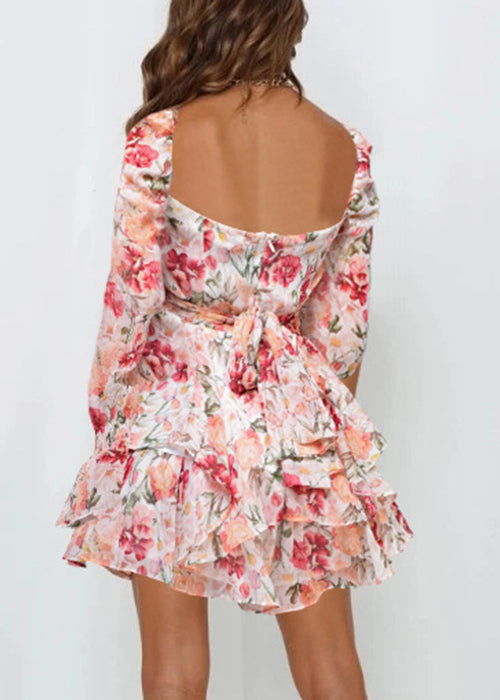 Elegant Lace Pink Zippered Jumpsuit Up Spring Print