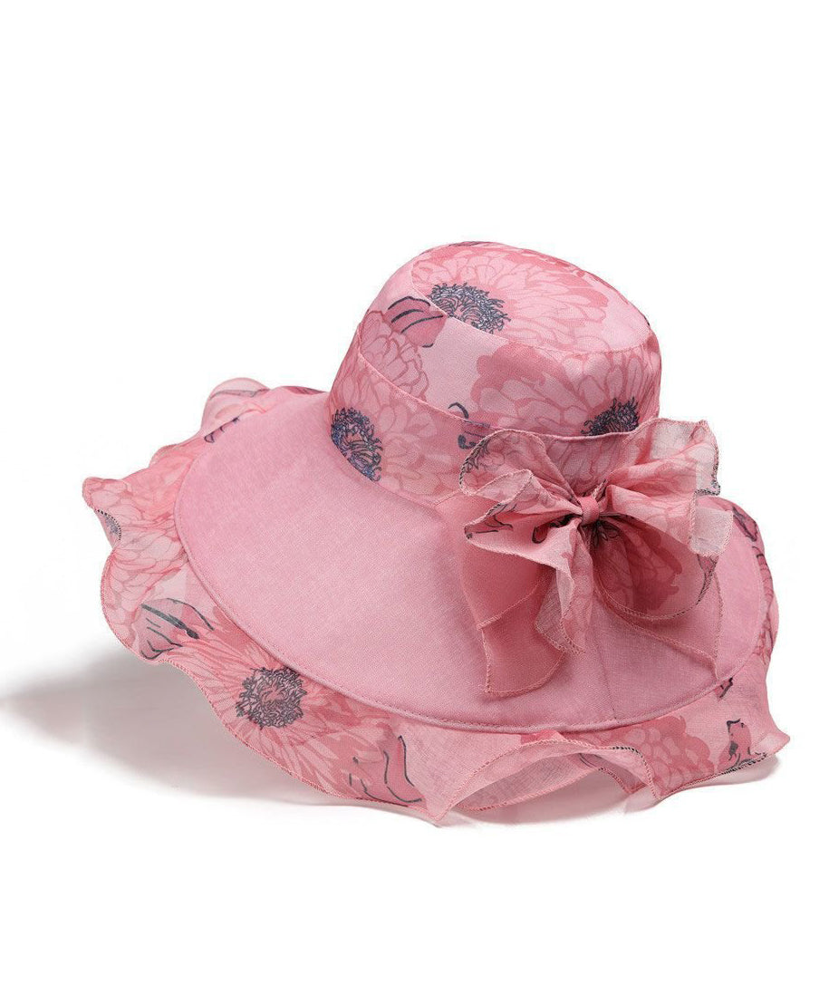 Organza Elegant Rose Ruffled Sun Hat Floral